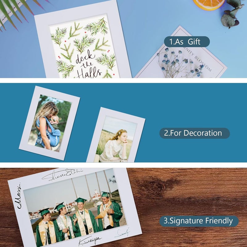 Somime 10 Pack Pre-Cut 18x24 White Picture Mats for 12x18 Photos - White Core Bevel Cut Frame Matte, Acid Free, Ideal for Frames/Artwork/Prints - Image 3